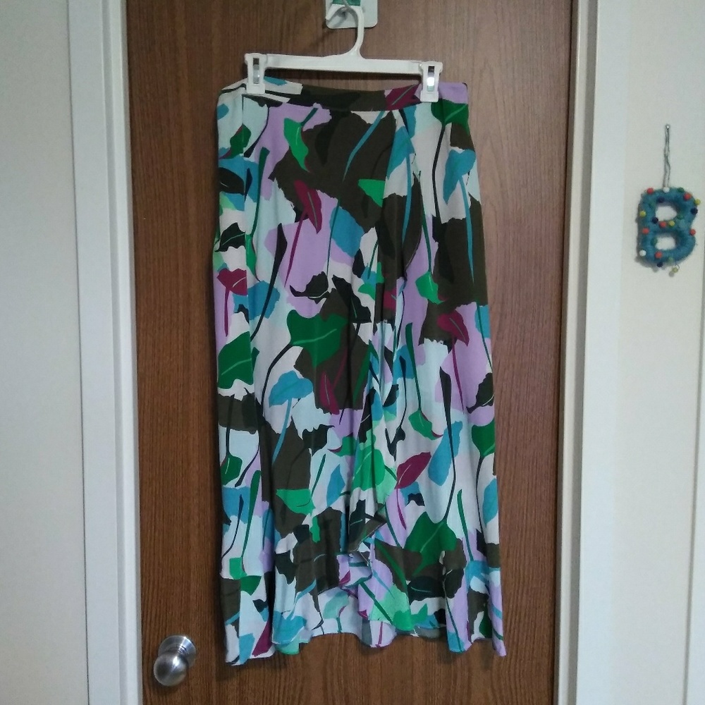 Gorman Silk Monstera Print Skirt 14/10
